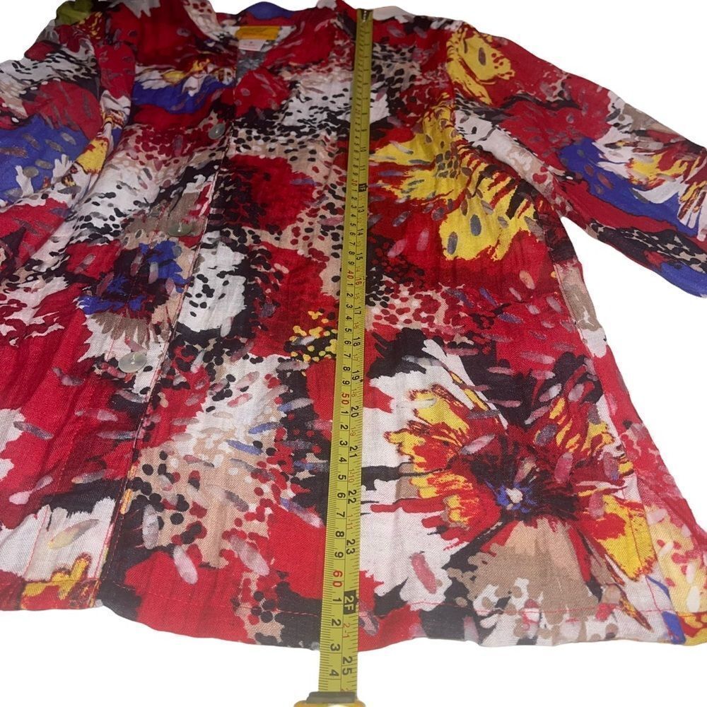 Ruby Rd. Semi-Sheer Multicolor Button Down Blouse - Size 8‎ - Picture 7 of 9